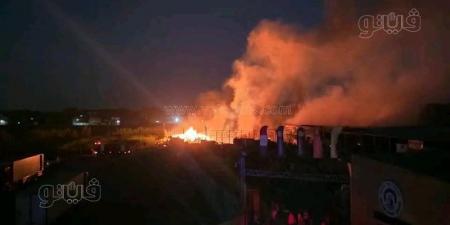 حريق هائل يلتهم مصنع نسيج في الغربية