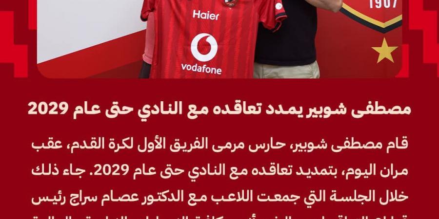 مصطفى شوبير يمدد تعاقده مع الأهلى حتى عام 2029