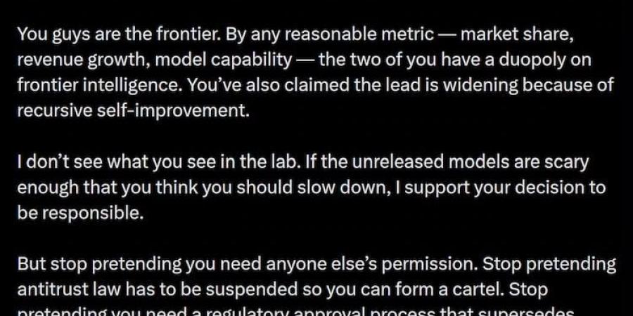 مسئول أمريكى سابق يتهم OpenAI وAnthropic بالاحتكار والابتزاز السياسى